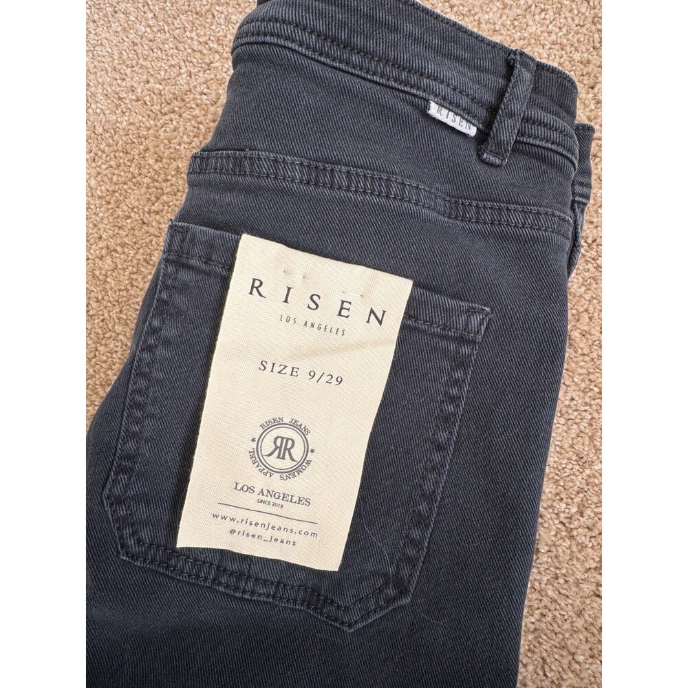 Risen Jeans 9/29 Cargo High Rise Navy Blue Stretch Denim Womens Jeans NWT - Picture 7 of 8